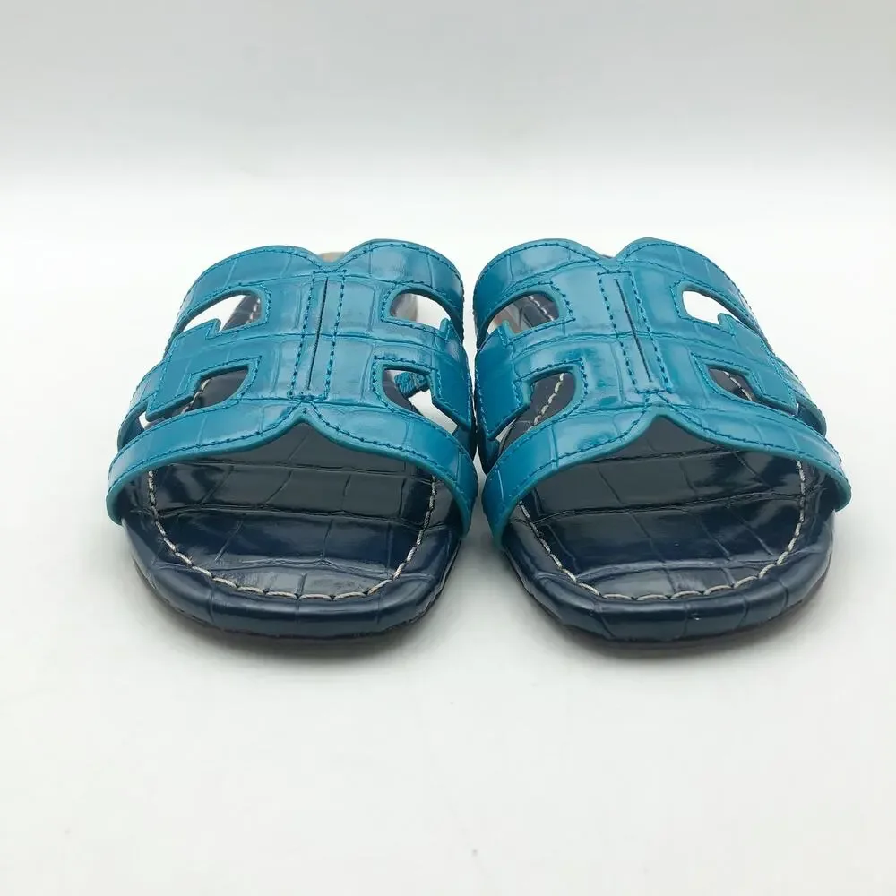Sam Edelman Girls Bay Slide Sandals US 13 M EU 31 Navy Blue Leather NIB